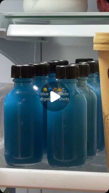 Blue Juice Recipe, Juice Shots Recipes For Energy, Immune Boosting Juice Shots, Inflamation Juice Shots, How To Make Blue Lagoon Drink, Homemade Wellness Juice Shots, Blue Juice, Liquid Vitamins, Energy Shots