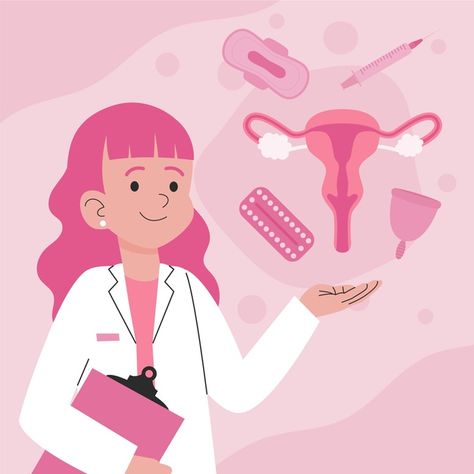 Ilustración del concepto de ginecología | Vector Gratis Female Health Illustration, Contraception Illustration, Woman's Health, Female Reproductive System, Online Doctor, Medical Doctor, Concept Illustration, Women Health, Reproductive System