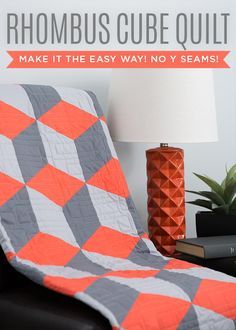 Cube Quilt, Easy Quilting Projects, Missouri Quilt Tutorials, Tumbling Blocks Quilt, Easy Quilting, Table Quilt, Modern Quilting Designs, Big Block Quilts, Missouri Star Quilt Company