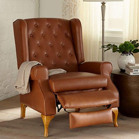 Wingback Recliner, Man Chair, Leather Wingback, Chair Recliner, Queen Anne Style, Leather Recliner Chair, Black Furniture, Leather Recliner, Big Men