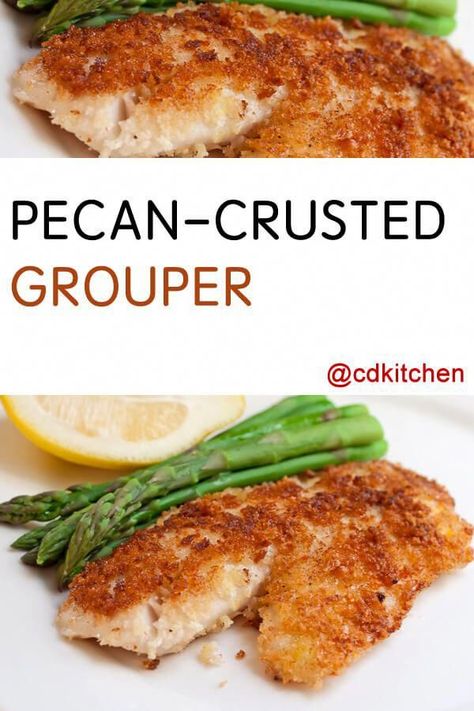 Grouper Fish Recipes, Grouper Recipe, Grouper Recipes, Fresh Fish Recipes, Grouper Fillet, Grouper Fish, Pecan Bread, Pecan Crust, Italian Parsley