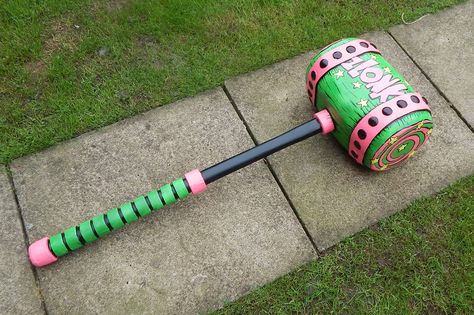 UV CLOWN HAMMER  Props by Twisted Endeavours Diy Clown Hammer, Hammer Art Design, Clown Hammer, Cartoon Hammer, Clown Props, Vanellope Cosplay, Hammer Drawing, Creepy Cute Fashion, Pastel Punk