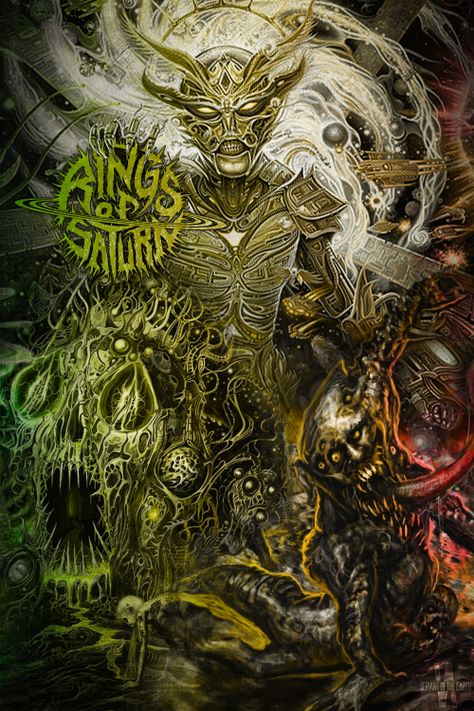 Rings of Saturn Rings Of Saturn Band, Horror Sleeve, Album Collage, Metal Posters Art, Metal Band Logos, Rings Of Saturn, Cool Album Covers, Heavy Metal Art, Extreme Metal