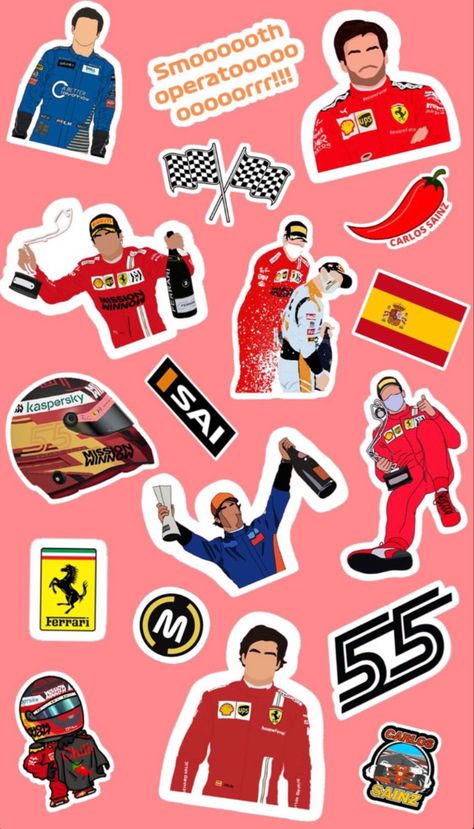 Ferrari Stickers, Formula 1 Stickers, F1 Phone Case, Blue Flowers Wallpaper, Stickers F1, F1 Stickers, Weird Stickers, Ferrari Poster, Racing Stickers