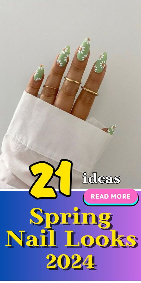 Spring into 2024 with nail inspirations that are as trendy as they are artistic. Perfect for those looking to make a statement this season with creative flair May Nail Inspo 2024, Nail Art Designs 2024 Spring, Nail Art Designs Spring 2024, Green Nails Spring 2024, Spring Nails 2024 With Flowers, Spring Nails 2024 Trends Flowers, Monochromatic Flowers, Wedding Nail Art Design, May Nails