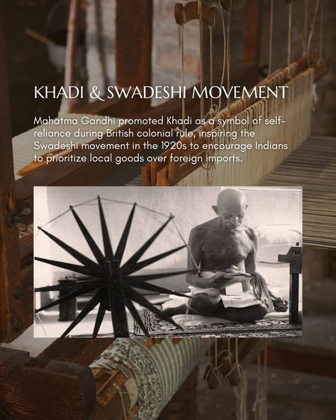 On August 15th, as we celebrate India’s Independence Day, we proudly honor the enduring legacy of khadi and the global significance of Indian textiles. Between 17th-19th century , Indian textiles were the epitome of luxury, prized in royal courts from Europe to Asia. Under the British colonisation, in an act of defiance, Mahatma Gandhi led Swadeshi movement, which revived the practice of spinning and weaving khadi-a humble, yet powerful, cloth that symbolized India’s fight for independence... Swadeshi Movement, Working Model, National Emblem, India Independence, Royal Court, Indian Textiles, Indian Heritage, Year 3, Mahatma Gandhi