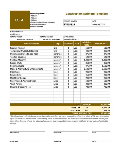 Construction Material List Template, Construction Estimate Template, Construction Quotes, Repair Quote, Certificate Of Achievement Template, Estimate Template, Decomposed Granite, Construction Cleaning, Job Quotes