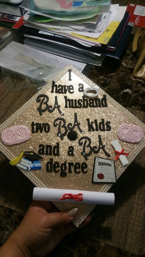 Graduation cap! #graduate #graduation #bachelorsdegree #graduationcap #collegegrad Ba Graduation Cap Ideas, Graduate Degree, Bachelors Degree, Grad Cap, Graduation Cap