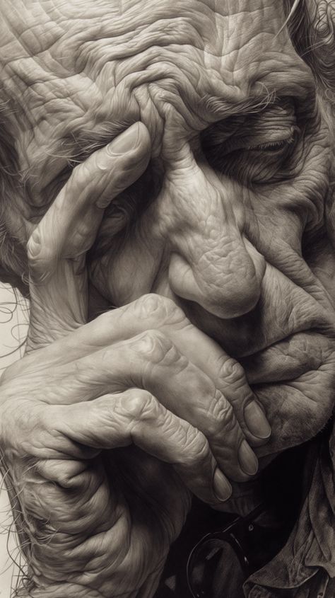 Wrinkles of Sorrow: A Finger's Tale Anatomy Of Face, Wrinkle Drawing, Wrinkles Art, Hand Expression, Old Man Pictures, Animal Portraits Art, Old Faces, Cool Pencil Drawings, Wrinkled Skin