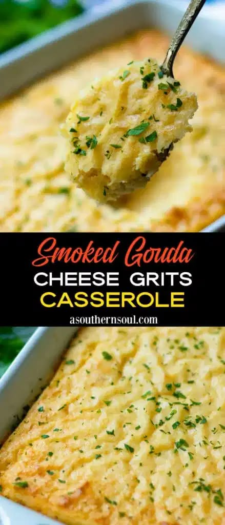 Gouda Cheese Grits, Cheesy Grits Casserole, Cheese Grits Casserole, Southern Foods, Grits Casserole, A Southern Soul, Smoked Gouda Cheese, Cheesy Grits, Grits Recipe