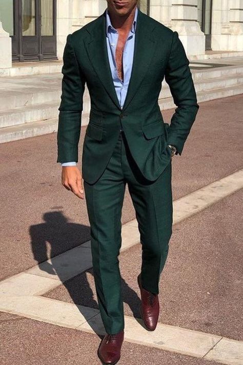 Wedding Suits Men Green, Suits Men Green, Beach Wedding Dinner, Mens Suits Green, Stylish Suits For Men, Men's Tuxedo Styles, Suits Groomsmen, Suits Green, Green Suit Men