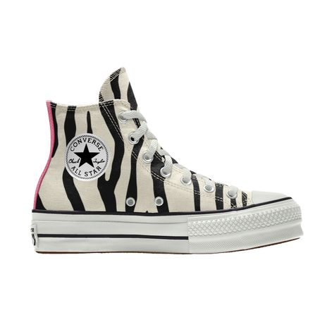 Zebra Converse, Canvas Platform Chuck Taylor All Star, High Top Platform Converse, Diy Converse, Converse Design, Color Converse, Platform Chucks, Custom Chuck Taylors, Jack Purcell