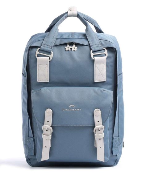 Doughnut Monet Macaroon Backpack 14″ recycled polyester grey-blue - D010MN-000184-F | wardow.com Sport Backpack, Light Blue Backpack, Blue Backpack Aesthetic, Cute Blue Backpack, Kawaii Blue Backpack For Travel, Doughnut Backpack, Doughnut Macaroon Backpack, Blue Backpack-style Shoulder Bag, Blue Backpack For On-the-go