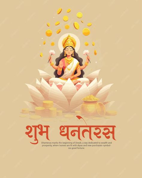 Happy Dhanteras and Lakshmi Puja with Diwali festival social media post banner template | Premium AI-generated vector Lakshmi Puja, Happy Dhanteras, Diwali Festival, Good Fortune, Banner Template, Media Post, Diwali, Social Media Post, Graphic Resources