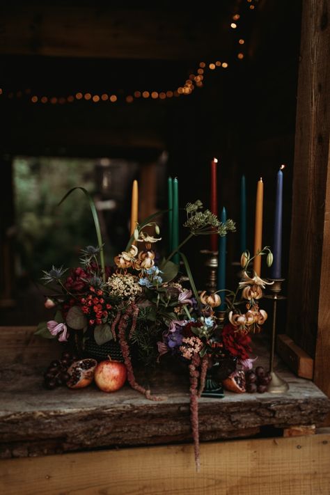 Dark Romantic Wedding, Autumn Wedding Inspiration, Easy Swaps, Boho Jewels, Jewel Tone Wedding, Elopement Styling, Centerpiece Table, Eco Wedding, Dark Wedding