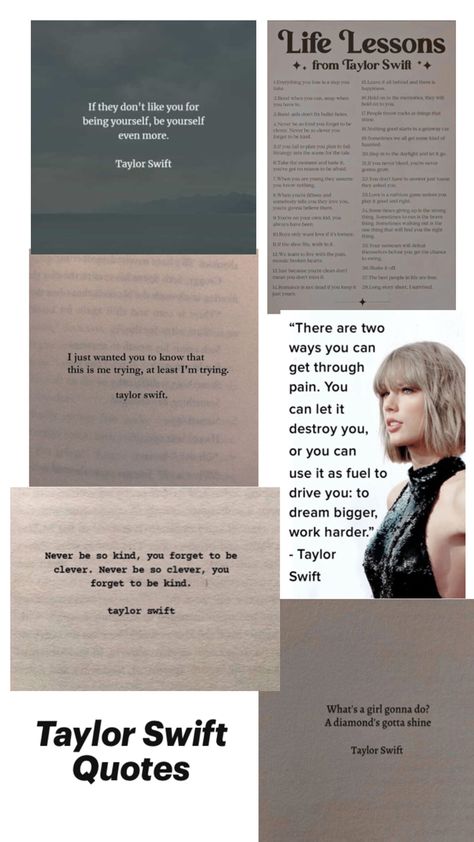 Here are some inspirational Taylor Swift quotes! Taylor Swift Wallpaper, Taylor Swift Quotes, Lesson Quotes, Life Lesson Quotes, Life Lessons, Taylor Swift, Swift, Inspirational Quotes, Quotes