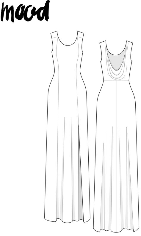 Free Sewing Dress Patterns For Women, Sewing Patterns Formal Dress, Gown Dress Pattern For Women, Vintage Patterns Free, Formal Dress Patterns Free, Free Formal Dress Patterns, Dress Sewing Patterns Free Summer, Mood Fabrics Dress, Free Mood Sewing Patterns