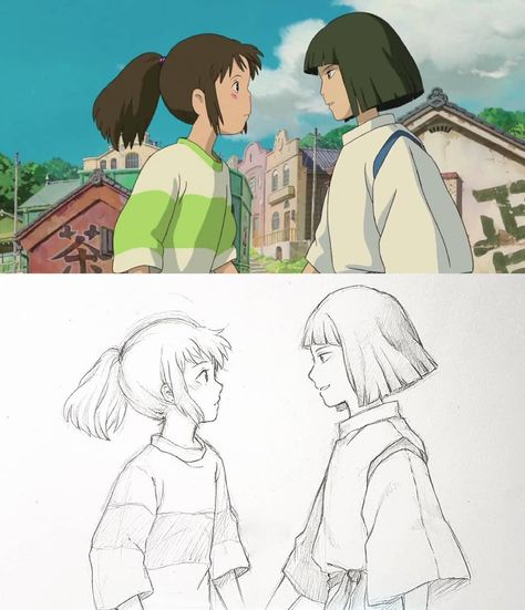 Studio Ghibli Characters Drawing, Studio Ghibli Art Tutorial, Ghibli Drawing Tutorial, Studio Ghibli Pencil Drawings, Ghibli Drawing Ideas, Ghibli Sketch To Draw, Studio Ghibli Drawing Ideas, Ghibli Drawing Easy, Anime Scenes To Draw