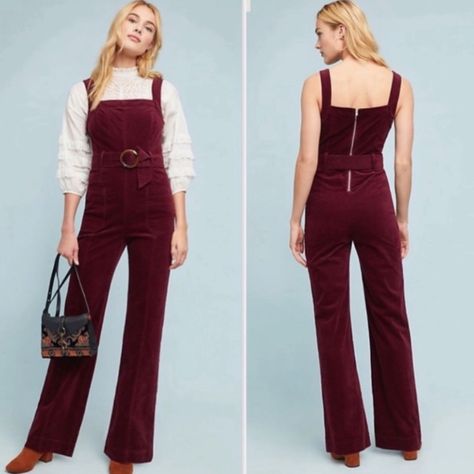 Anthropologie Pilcro And The Letter Press Maroon Velvet Jumpsuit Is A Size 2. Nwt Approximate Measurements (Flat Lay) Pit To Pit: 15” Waist: 14”, Adjustable With Belt Hips: 16” Inseam: 31” Top To Inseam Start: 23” Full Length: 59” Tags: Fall, Winter, 70’s, 60’s, Y2k, Retro, Hippie, Bohemian, Overalls, Classic, Coastal Cowgirl, Modern, Vintage 60s Overalls Outfit, 1920s Overalls, Fitted Flare Overalls, 70s Courdoroy Outfit, Bohemian Overalls, 70s Jumpsuit Belt, Brown Curdoroy Overalls, Velvet Overalls, 70s Velvet Jumpsuit