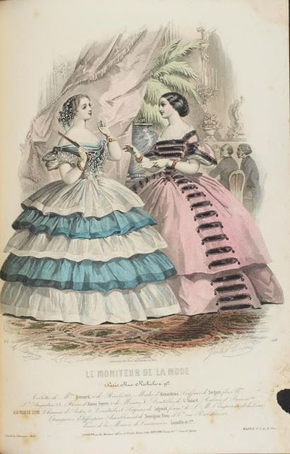 “Le Moniteur de la Mode, 1858.  University of Dusseldorf. ” Victorian Era Fashion, 1860 Fashion, Ancient Dress, Historical Eras, 1800s Fashion, 19th Century Fashion, Costume Institute, Old Fashion, Historical Costume