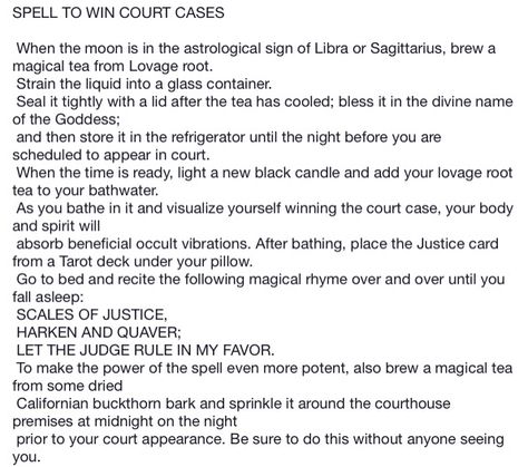 Spell to win court cases Win Court Case Spell, Court Case Candle Spell, Spells To Win Court Case, Court Spells, Justice Spells, Tarot Meanings Cheat Sheets, Spell Chants, Hoodoo Magic, Spells That Actually Work