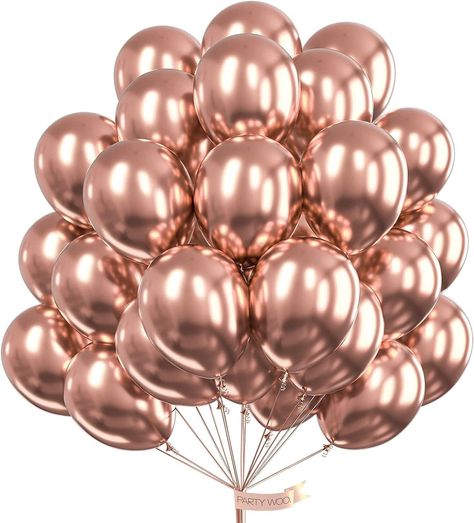 Champagne Balloons, Rose Gold Chrome, Rose Gold Balloons, Metallic Balloons, Rose Gold Party, Metallic Rose Gold, Kids Party Decorations, Bachelorette Party Decorations, Decorations Wedding