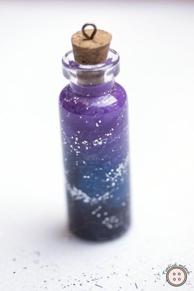 Galaxy Pendant: 4 Steps (with Pictures) Resin Galaxy, Cork Jewelry, Diy Galaxy, Galaxy Jewelry, Galaxy Pendant, Creative Mom, Pendant Tutorial, Glass Vials, The Night Sky