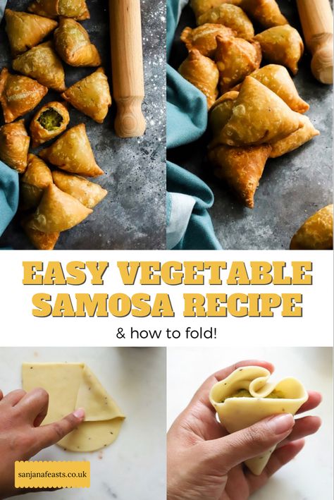 Homemade vegetable samosas. How to fold and fill. Vegetable Samosas Indian, Traditional Samosa Recipe, Veg Samosa Filling, Vegetable Samosa Filling, Vegetable Samosa Recipe Indian, Samosa Filling Recipe Vegetables, Veggie Samosa Recipe, Veg Samosa Recipe, Samosa Pastry Recipe