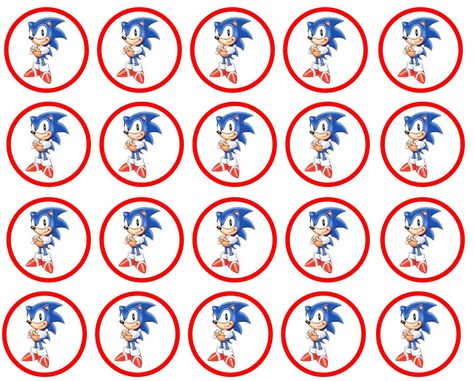 sonic the hedgehog cupcake toppers - free Sonic The Hedgehog Cupcake Toppers, Sonic Cookies, Minion Cupcake Toppers, Sticker Chart Printable, Hedgehog Cupcake, Superhero Cupcake Toppers, Bolo Sonic, Cupcake Toppers Free, Sonic Cake