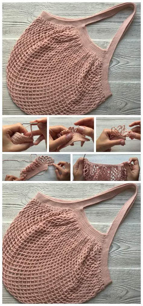 How to Crochet String Bag Tutorial - Crochet Kingdom Crochet Tote Bag Pattern, Crochet Kingdom, Crochet Net, Bags Crochet, Bag Pattern Free, Crochet Market Bag, All Free Crochet, Crochet Clutch, Learn How To Crochet