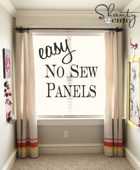 No sew curtain panels -- ok I would sew the hems but love the idea of using drop sheets for the rustic fabric --- hmm need to replace my dining room curtains#Repin By:Pinterest++ for iPad# Rustic Fabric, Dining Room Curtains, No Sew Curtains, Drop Cloth Curtains, Idea Room, Room Curtains, Drop Cloth, Rod Pocket Curtains, Diy Curtains