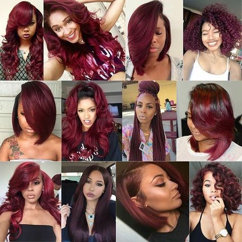 2017 Hair Color Trends for Black Women, Hair Color for Brown Skin, Hair Color Trends, Bold Hair Color Ideas for Black Women, hair color for dark skin, hair colors for brown skin, hair color for black women, Mary Tardito channel, DIY Hobby and Lifestyle, fall hair colors for black women, hair dye for black women, hair color 2017, natural hairstyles for black women, black hairstyles Types Of Hair, Peinados Fáciles Para Cabello Corto, Burgundy Hair, Hair Laid, Hair Life, Hair Color Trends, Love Hair, Hair Dye, Hair Dos