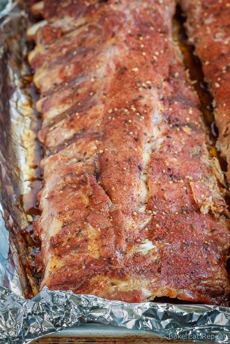 Oven Baked Ribs Recipe, Baked Ribs Recipe, Baked Pork Ribs, Baked Bbq Ribs, Easiest Meals, Barbecue Pork Ribs, Ribs In Oven, Oven Baked Ribs, Bbq Recipes Ribs