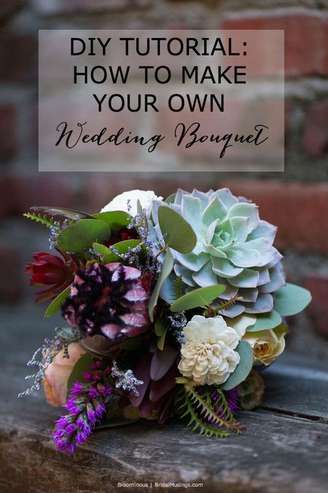 Succulent Bouquet Diy, Bohemian Wedding Bouquet, Bohemian Bouquet, Scabiosa Pods, Bouquet Tutorial, Succulent Bouquet, Bohemian Bridal, Diy Wedding Bouquet, Succulent Wedding