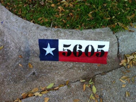 Texas Flag Curb Address: LOVE Easy Curb Appeal Ideas, Texas Signs, Address Marker, Texas Bucket List, House Numbers Diy, Texas Decor, Texas Forever, Texas Star, Texas Flag