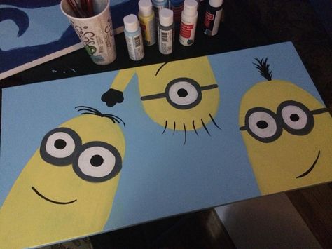 Stitch Parking Spot Painting, Boy Parking Spot Painting Ideas, Dinosaur Parking Spot Painting, Minion Parking Spot, Parking Lot Senior Painting, Minion Painting, Minion Face, Senior Parking Spot, Spot Painting