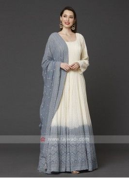 Cream Anarkali, Kurti Models, Anarkali Suits Party Wear, Grey Anarkali, Diwali Fashion, Simple Anarkali, Suits Party Wear, Party Wear Suits, Pakistani Lehenga