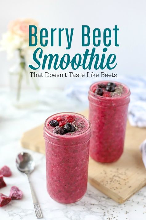 A delicious beet smoothie is packed with healthy ingredients and doesn't taste like beets. Berry beet smoothie recipe is packed full of hidden veggies and includes more ways to boost the nutrition. #ablossominglife #beetsmoothie #smoothierecipe #hiddenveggies Beets Smoothie Recipes, Super Healthy Smoothies, Veggie Smoothies, Beet Smoothie, Beet Recipes, Hidden Veggies, Pineapple Smoothie, Healthy Ingredients, Berry Smoothie