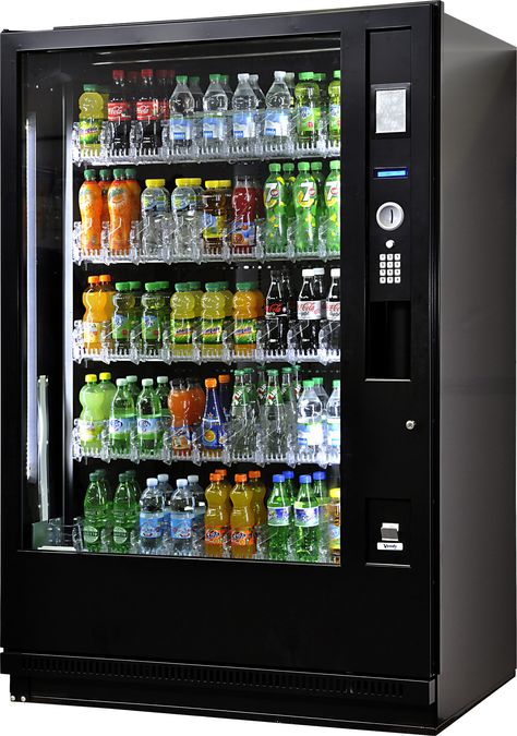 vending machine  http://gizmodo.com/apple-pay-is-coming-to-thousands-of-vending-machines-an-1682078015 Drink Vending Machine, Healthy Vending Machines, Vending Machine Design, Soda Vending Machine, Vending Machine Snacks, Vending Machine Business, Fruit Packaging, Vending Machines, Vending Machine