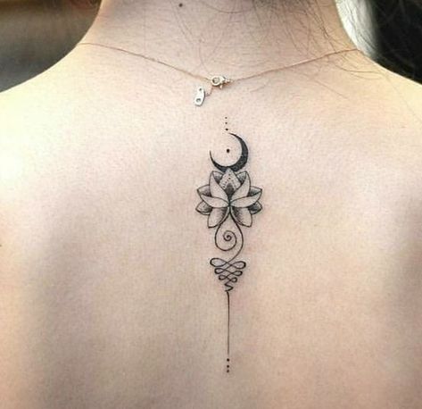 The Beauty And Elegance Of The Unalome Tattoo: One Of The Most Spiritual Symbols In Hinduism and Buddhism - Tattoos Win Buddhism Tattoo, Buddhist Tattoo, Unalome Tattoo, Lily Tattoo, Spiritual Tattoos, Sternum Tattoo, Spiritual Symbols, Back Tattoo Women, Tattoo Designs And Meanings