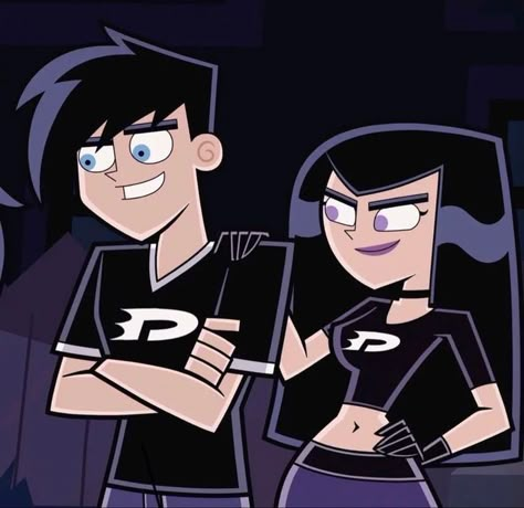 Couples From Cartoon Series, Me And Him Pictures Cartoon, Famous Cartoon Duos, Danny Phantom Characters, Danny Phantom Girl, Danny X Sam, Early 2000s Cartoons, Phantom Cartoon, Danny Phantom Sam