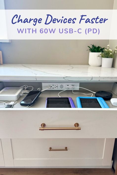 Hidden Kitchen Outlets, Family Charging Station, Charging Station Cabinet, Charging Station Kitchen, Charging Station Drawer, Electronic Charging Station, Cabinet Outlet, Docking Drawer, Kitchen Outlets