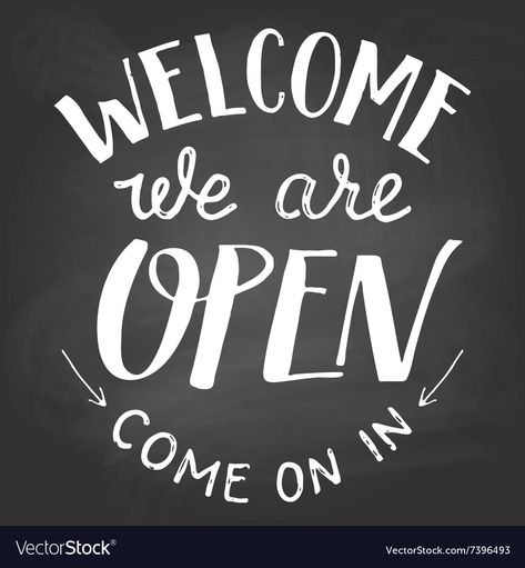 Cafe Blackboard, We're Open Sign, Chalkboard Art Quotes, Open & Closed Signs, Blackboard Art, Open Sign, Chalk Sign, Cafe Sign, Open Signs