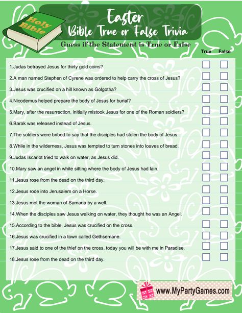 Easter Bible Trivia Games Free Printable, Easter Bible Trivia, Easter Sunday School Activities, Bible Trivia Games, Catholic Kids Activities, Easter Bible Verses, Christ Centered Easter, Bible Trivia, Kids Church Lessons