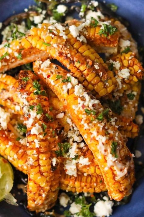 Mexican Corn Ribs Air Fryer, Air Fryer Elote Corn, Air Fried Corn Ribs, Airfryer Corn Ribs, Corn Riblets In Air Fryer, Air Fryer Corn Ribs Recipe, Corn Wings, Mexican Corn Ribs, Nacho Charcuterie