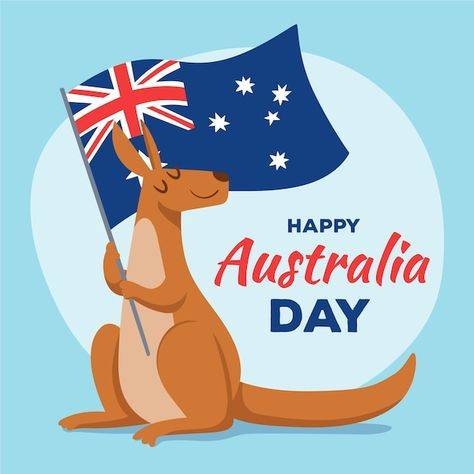 Free vector hand drawn australia day wit... | Free Vector #Freepik #freevector #australia-day #australian #australian-flag #australia-flag Happy Birthday Canada, Happy Australia Day, Canberra Australia, Australia Flag, Day Background, Australia Day, Graphic Editing, Vector Hand, Canberra