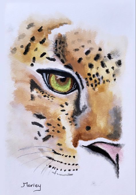 Cheetah Watercolor Painting, Jaguar Painting Acrylic, Watercolor Jaguar, Watercolor Art Animals, Leopard Watercolor Painting, Watercolour Leopard, Jaguar Painting, Cheetah Watercolor, Cheetah Painting