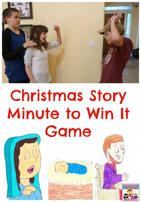 The Christmas Story minute to win it game Christmas Church Games, Advent Games, Christian Christmas Games, Christmas Sunday School, Sunday School Games, Church Games, School Christmas Party, The Christmas Story, Minute To Win