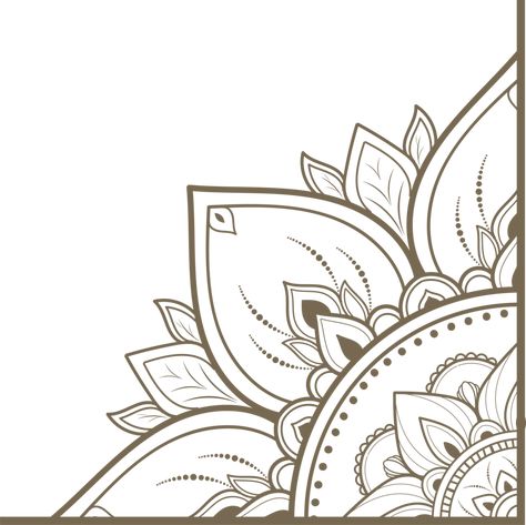 Frame Outline Design, Mandala Corner Designs, Floral Corner Border Design, Corner Mandala Design, Corner Designs Border, Corner Mandala, Floral Corner Border, Corner Clipart, Animal Texture