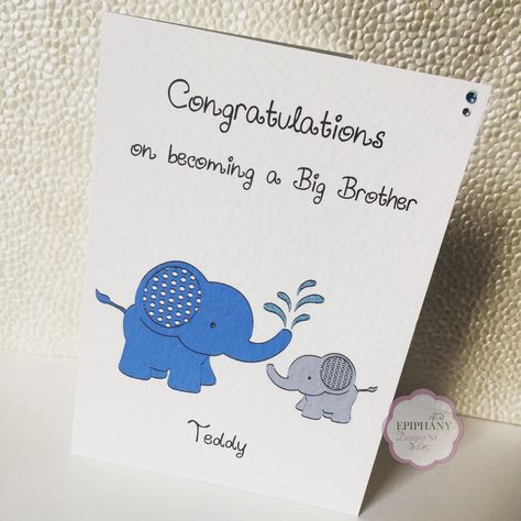 Big Brother Cards Handmade, Brother Card, Parchment Crafts, New Big Brother, Homemade Card, Personalised Cards, Baby Card, Clever Crafts, Baby Cards